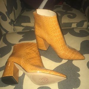 Vince Camuto yellow booties! Never worn